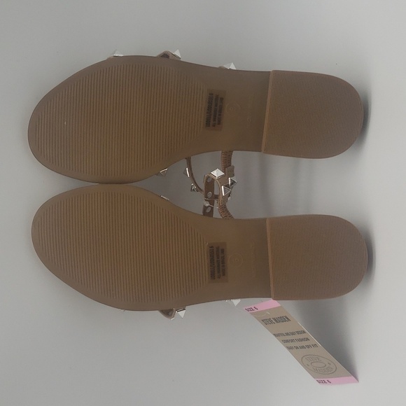 1115- Steve Madden Slip-On 3 Band Studded Women's Sandals Size 6 NWT - Picture 6 of 8